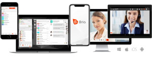 CounterPath Bria softphone client for Smartphones iphone & android connecting with hosted PBX cloud PBX system for remote workers working from home